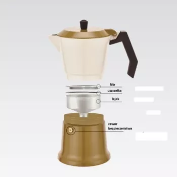 Moka pot Maestro MR-1657-9-BEIGE aluminiowy zaparzacz do kawy na kuchenkę, pojemność 9 filiżanek