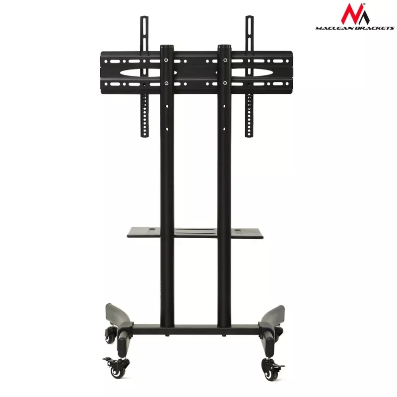 Maclean MC-739 profesjonalny stojak-wózek do telewizora na kółkach, 32-65 cali (165,1 cm), maks. 40 kg, VESA do 400x600, czarny