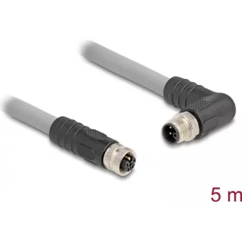 Kabel czujnika/aktuatora DELOCK 80552 5 m RST M12 Szary