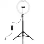 Lampa pierścieniowa LED 30 cm ze statywem do 1,65 m i uchwytem na telefon, USB