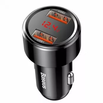 Szybka ładowarka samochodowa USB Baseus CCMLC20A-01 — do smartfonów, wejście 12–24 V, wyjście do 20 V, czarna