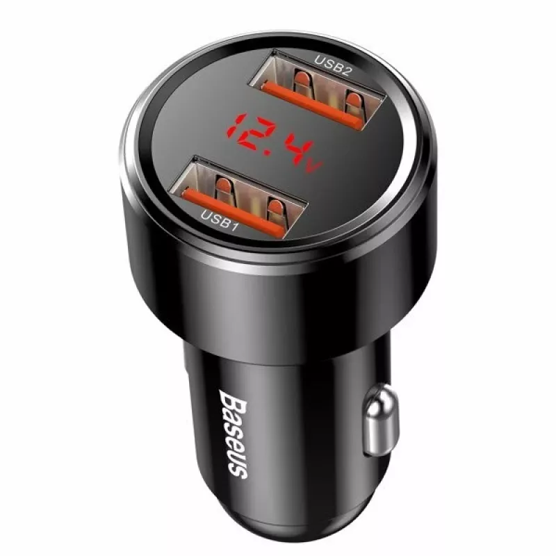 Szybka ładowarka samochodowa USB Baseus CCMLC20A-01 — do smartfonów, wejście 12–24 V, wyjście do 20 V, czarna