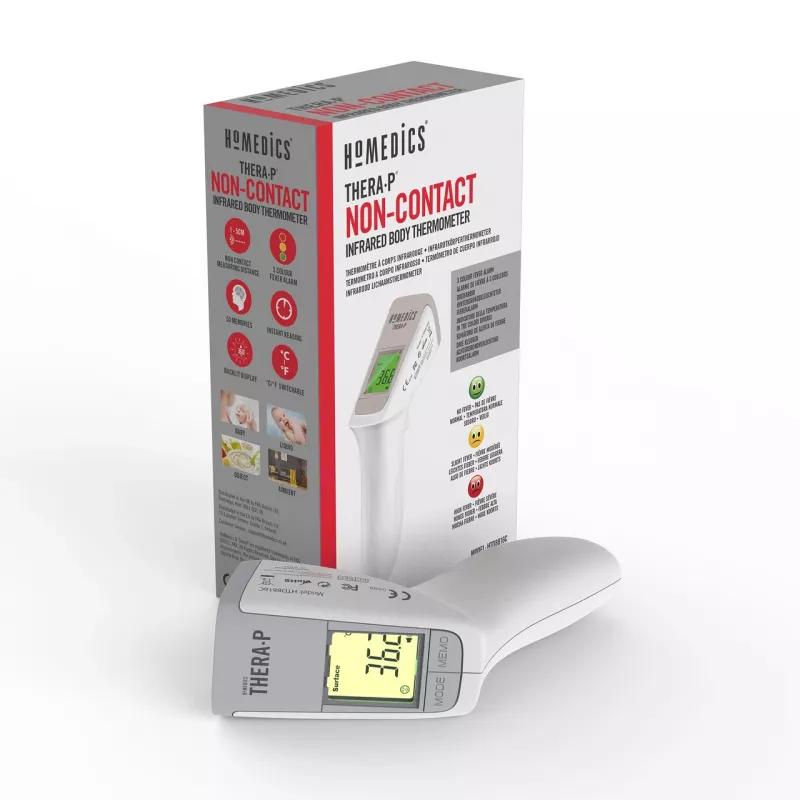 Termometr na podczerwień bezdotykowy HoMedics TE-450-EU — bezdotykowy pomiar temperatury, szybka reakcja