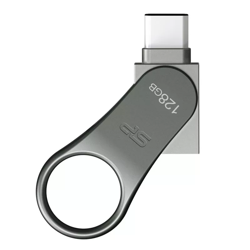 Pamięć USB Silicon Power C80 128 GB USB 3.2 Gen 1 (Type-A / Type-C) tytanowa