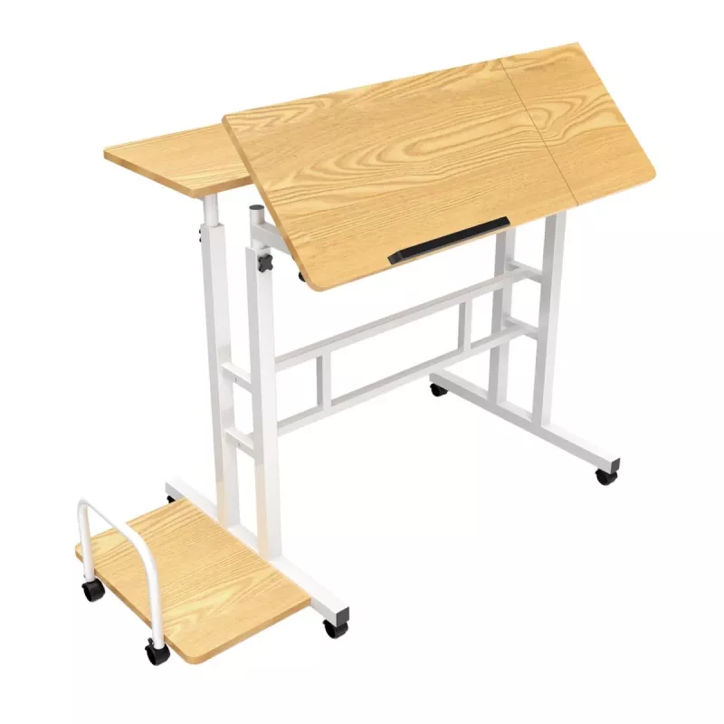 Maclean mobilny stolik pod laptopa, biały, 80x60cm, maks. 50kg, reg. wysokość 67-115cm, MC-124 W