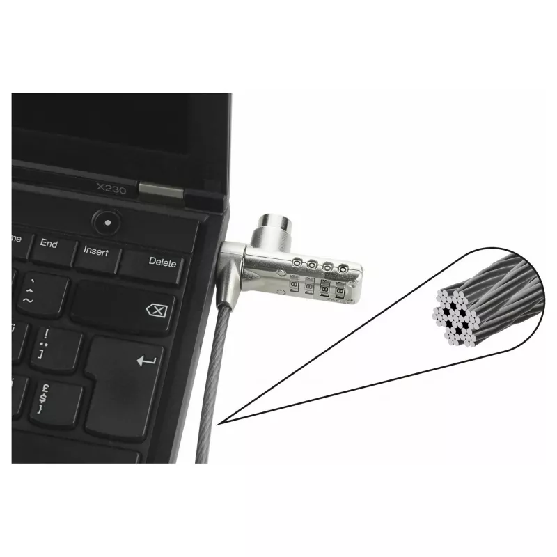 Dicota Security kabel T-Lock, kombinacja, zamek na klucz, slot 3x7mm