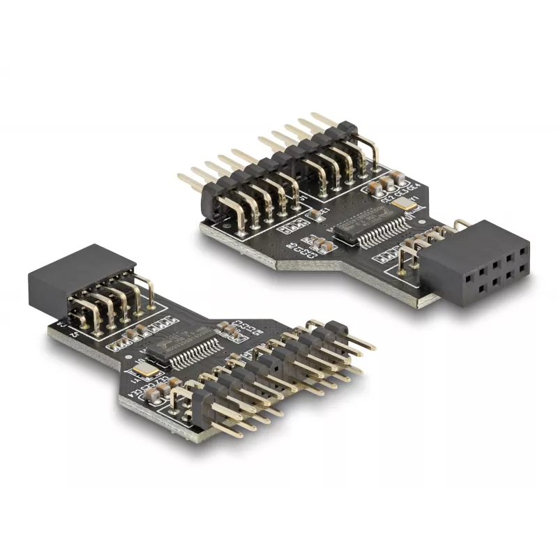 DeLOCK 60045 zmieniacz płci kabla 9 pin USB 2.0 2 x 9 pin goldpin Czarny