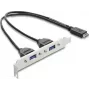 Adapter DELOCK USB Typ-E Key A ST na 2× USB-A 5Gbps ze wspornikiem (model 67345)
