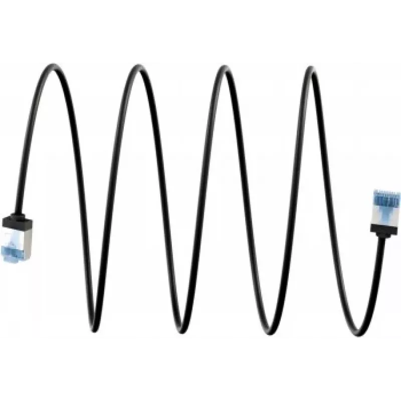 Goobay Ultra-Flexible CAT 6A kabel krosowy cienki U/FTP czarny - wtyk extra-short (74316)