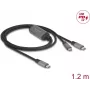 Kabel USB DeLOCK 81271 1,2 m USB C 2 x USB C Czarny Szary