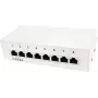 LogiLink Panel krosowy Desktop - Panel krosowy - do montażu na ścianie - RJ-45 x 8 - Jasnoszary, RAL 7035