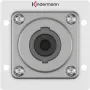 Gniazdo Speakon Kindermann 7444000413 — 1-modułowe aluminium, 50×50 mm, głębokość 40 mm