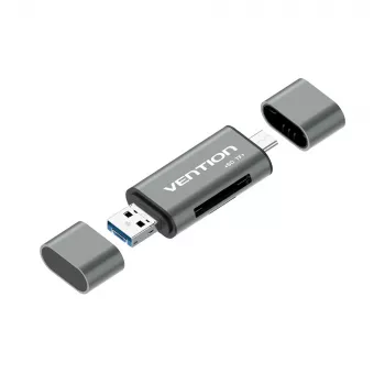 Vention USB3.0 wielofunkcyjny czytnik kart metalowy szary