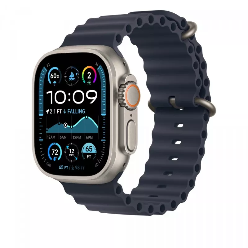 Band Apple 49mm Navy Ocean Band Extension Natural Titanium Finish