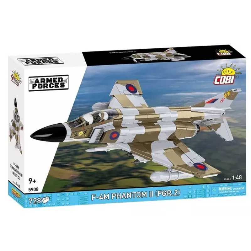 Cobi Blocks F-4M Phantom II model samolotu wojskowego, zestaw konstrukcyjny 728 elementów
