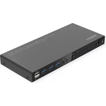 ROLINE Przełącznik KVM 4-portowy USB+ HDMI 4K60+ 3xUSB Audio - Przełącznik KVM - 3-portowy (14.01.3428)