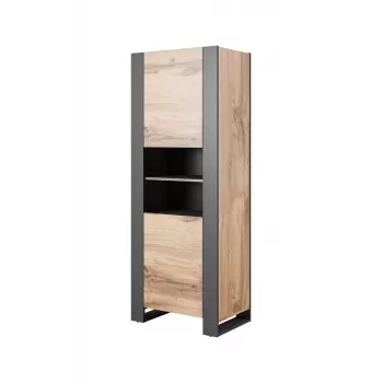 WOOD Regał 65x40x170,5 dąb wotan + antracyt