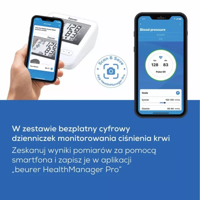 Ciśnieniomierz Beurer BM27 automatyczny pomiar z wyświetlaczem LCD