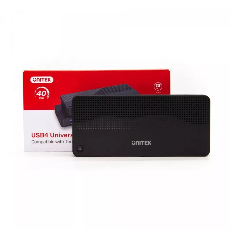 Stacja dokująca UNITEK D1079A USB4 przewodowa czarna 100W Power Delivery