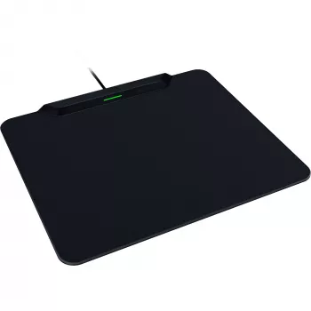 Razer | Bezprzewodowa podkładka pod mysz gamingowa z ładowarką i krążkiem, twarda edycja | System ładowania bezprzewodowego HyperFlux V2 | Podkładka pod mysz gamingową | 360 x 311 mm | Czarny
