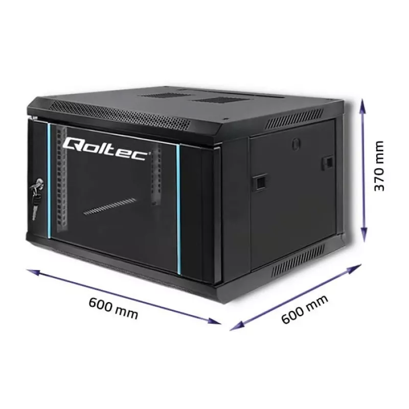 Szafa rack 19-calowa QOLTEC 54465 konstrukcja stalowa 12U