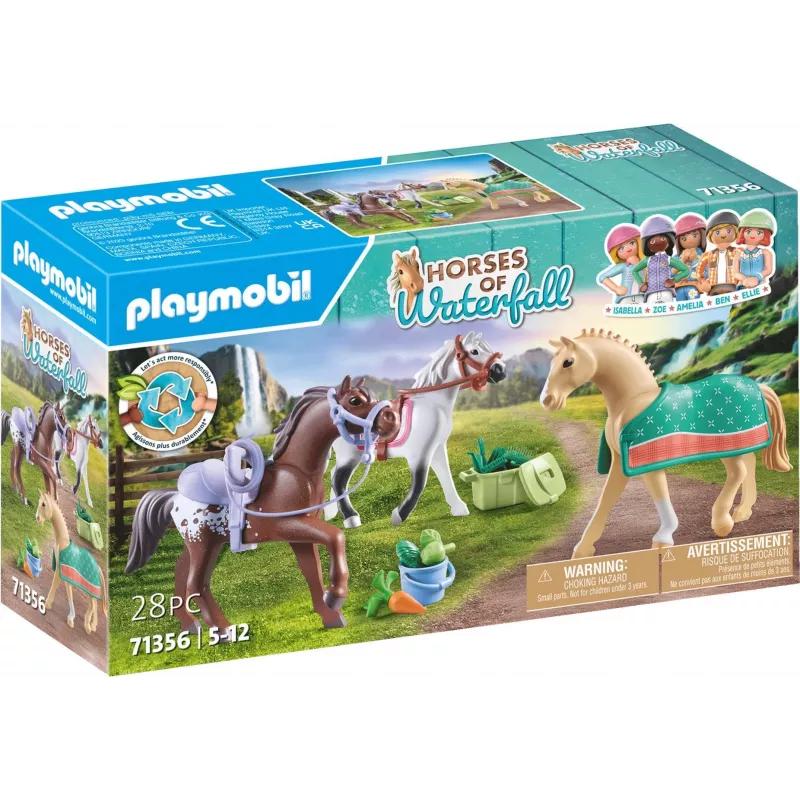 Playmobil 71356 Konie Wodospadu - Trzy konie z siodłem