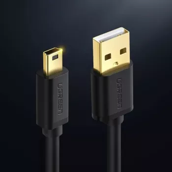 Kabel USB UGREEN US132 Mini-USB 1 m — czarny, 480 Mbit/s, szybkie ładowanie