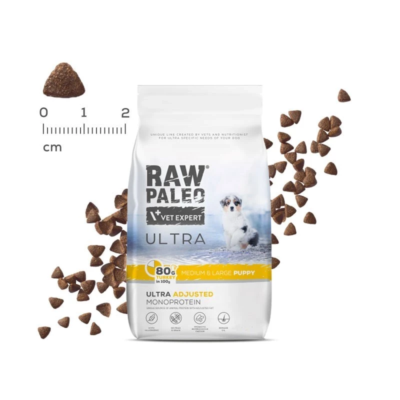 VET EXPERT RAW PALEO Ultra Medium&Large Puppy Turkey - sucha karma dla szczeniąt - 10 kg