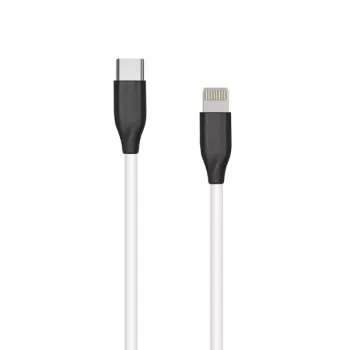 Kabel silikonowy USB Type C - Lightning, 2 m (biały)