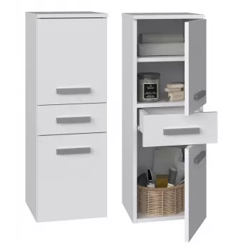 Szafka łazienkowa stojąca Top e Shop NEL V DDS BIEL — 300×300×850 mm, 3 półki, biała