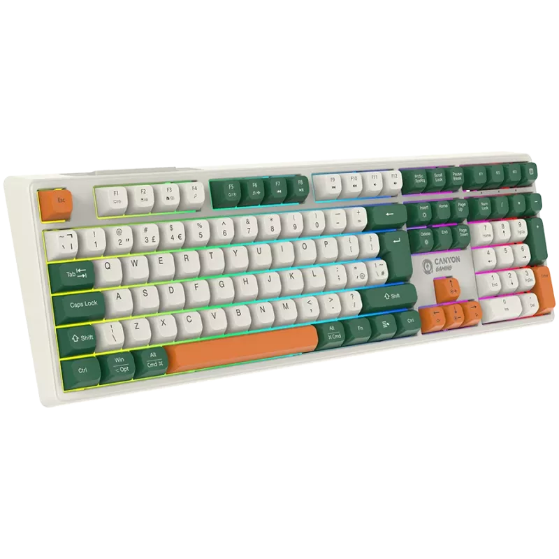 Mechaniczna klawiatura bezprzewodowa CANYON Shadder GKW-11 RGB biała