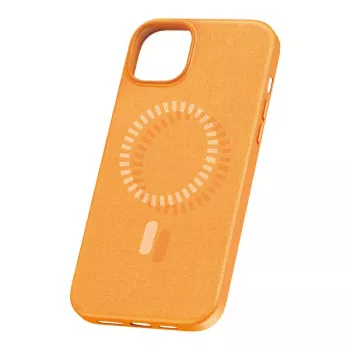 Etui magnetyczne do iPhone 15 Plus Baseus Fauxther Series (Pomarańczowy)