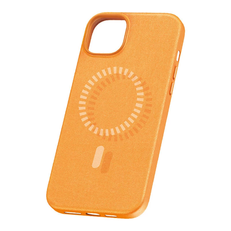 Etui magnetyczne do iPhone 15 Plus Baseus Fauxther Series (Pomarańczowy)