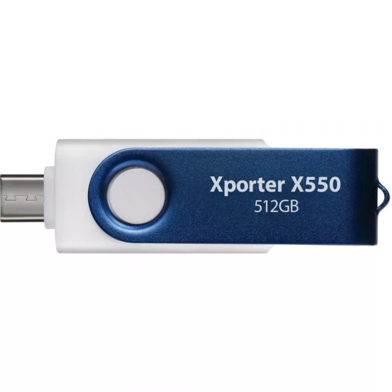 Xporter X550 512GB, pamięć USB Flash Drive niebiesko-biała, USB-A i USB-C 3.2 Gen 1
