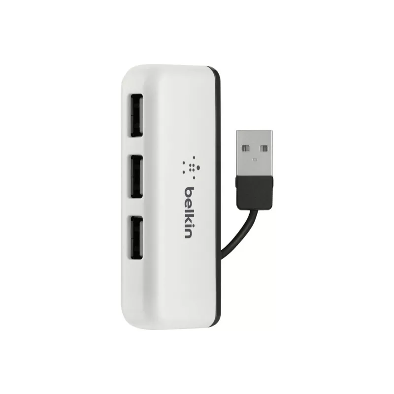 Belkin USB 2.0 4-Port Travel Hub, Srebrny, F4U021bt