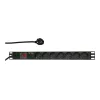 Listwa przeciwprzepięciowa LogiLink PDU7C01 czarna 7 gniazd AC 230 V 2 m