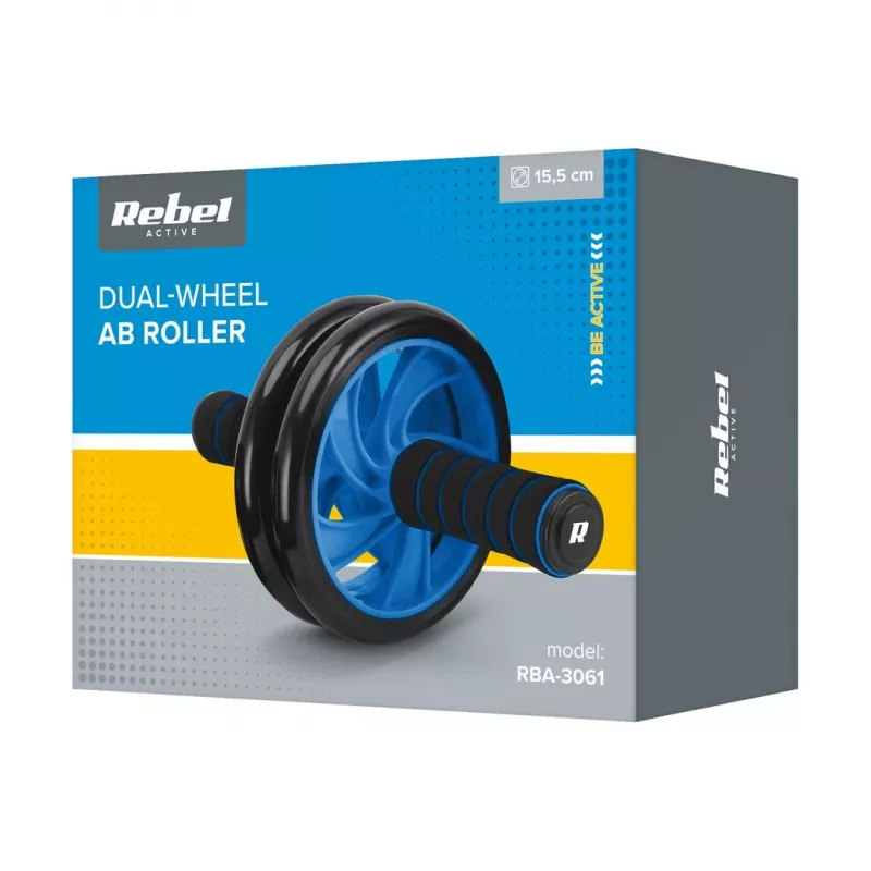 REBEL ACTIVE Podwójne koło, rolka do ćwiczeń brzucha AB Wheel