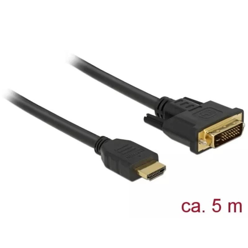 adapter kablowya wideo DeLOCK 85656 5 m HDMI Typ A DVI Czarny