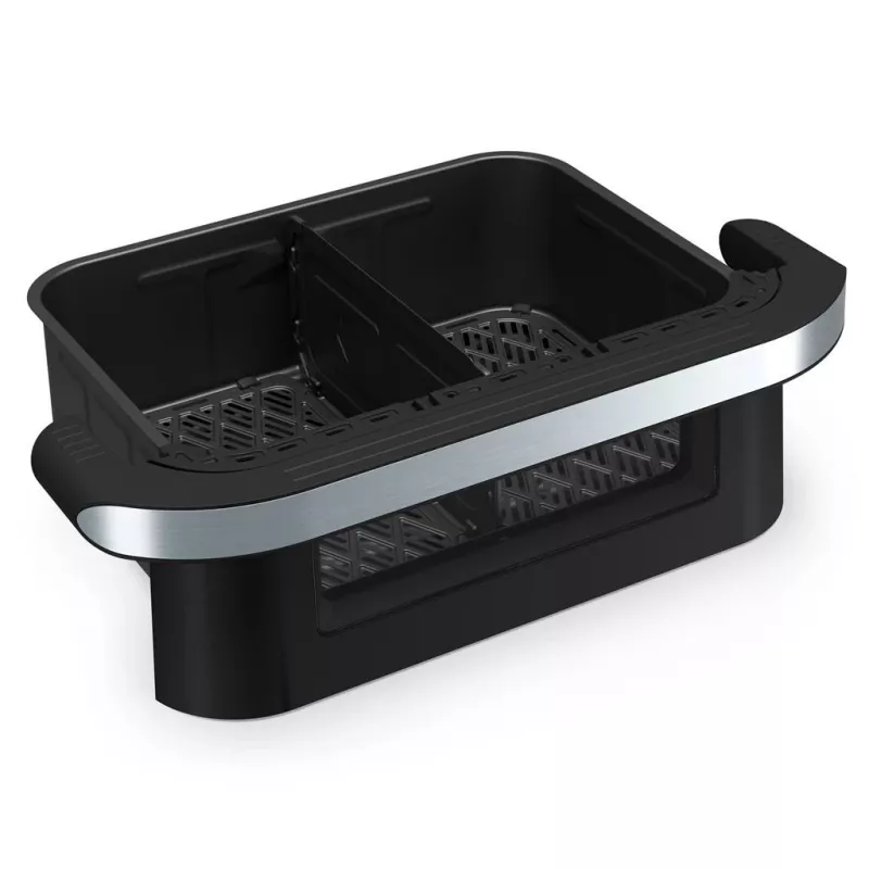 Gorąca frytkownica powietrzna Tristar FR-9078 Double 10 L, 2800 W, sterowanie dotykowe, LCD, czarna/stal nierdzewna