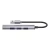 Unitek H1208A hub USB-A, 4 porty (1x USB-A 5 Gbps, 3x USB-A 2.0), aluminiowy, srebrny