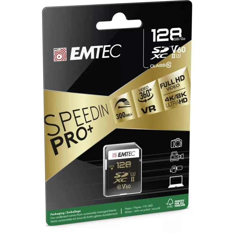 Karta pamięci flash Emtec 128 GB UHS-II SpeedIN PRO+