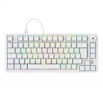 Klawiatura Sharkoon SGK25 75% QWERTZ USB przewodowa RGB LED biała