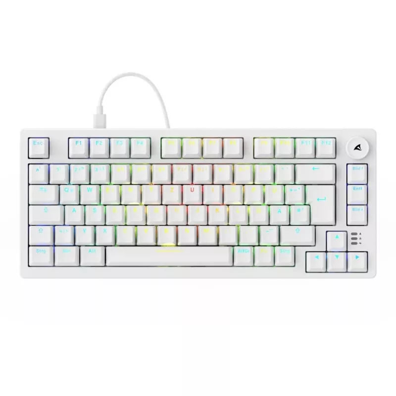 Klawiatura Sharkoon SGK25 75% QWERTZ USB przewodowa RGB LED biała