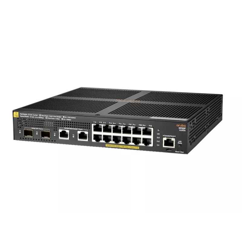 Przełącznik zarządzalny Aruba 2930F 12G PoE+ 2G/2SFP+