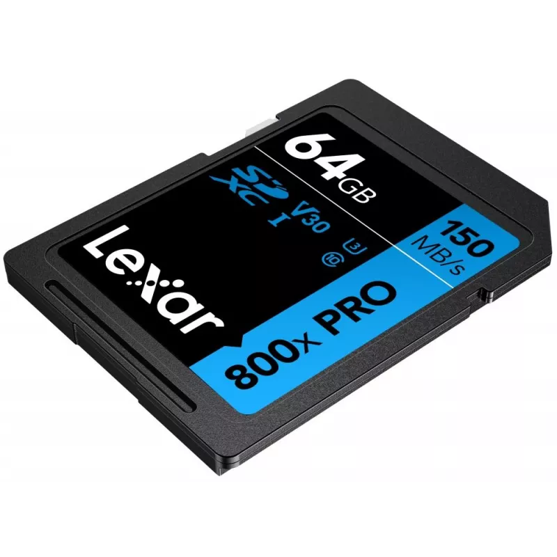 Karta pamięci SDXC Lexar 64 GB UHS-I 800xPRO — Klasa 10, U3, V30, 150 MB/s