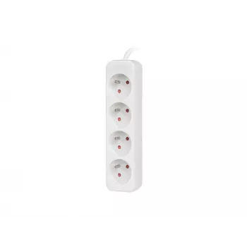 Listwa zasilająca 1,5 m, biała, 4 gniazda, kabel z litej miedzi