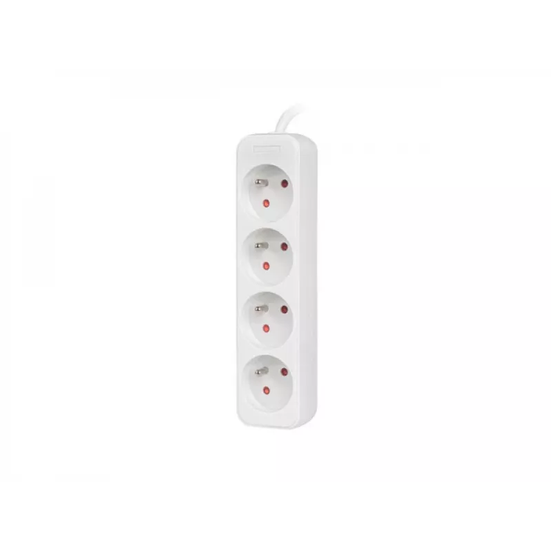 Listwa zasilająca 1,5 m, biała, 4 gniazda, kabel z litej miedzi