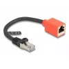 Kabel sieciowy DeLOCK Adapter ochronny urządzenia RJ45 Kat.6A S/FTP 20 cm Czarny Czerwony