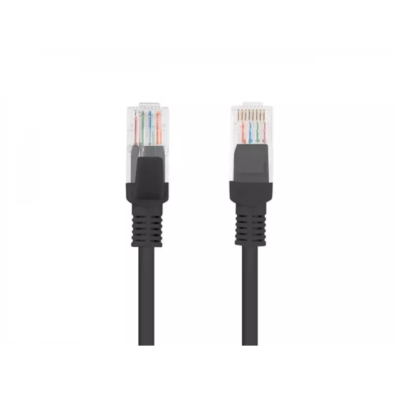 Kabel sieciowy LANBERG PCU5-10CC-0100-BK RJ-45 Kat5e, U/UTP, 1 m, czarny