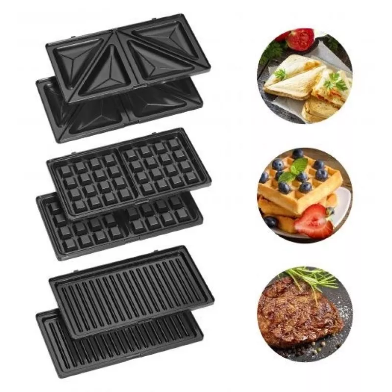 Clatronic ST/WA 3670 opiekacz do kanapek 800 W Czarny, stal nierdzewna
